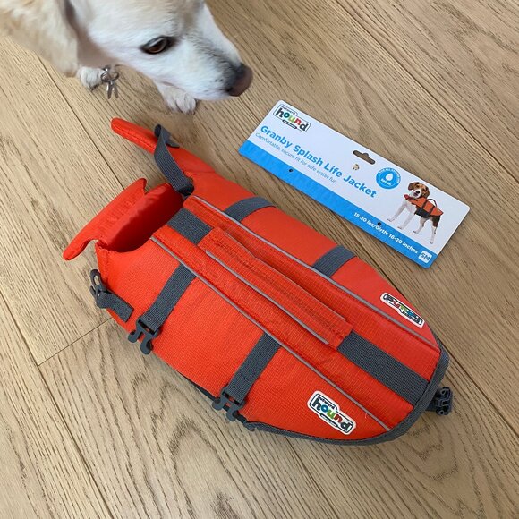 Outward Hound Granby Splash Orange Ripstop Life Jacket for Dogs, Small - Picture 2 of 7